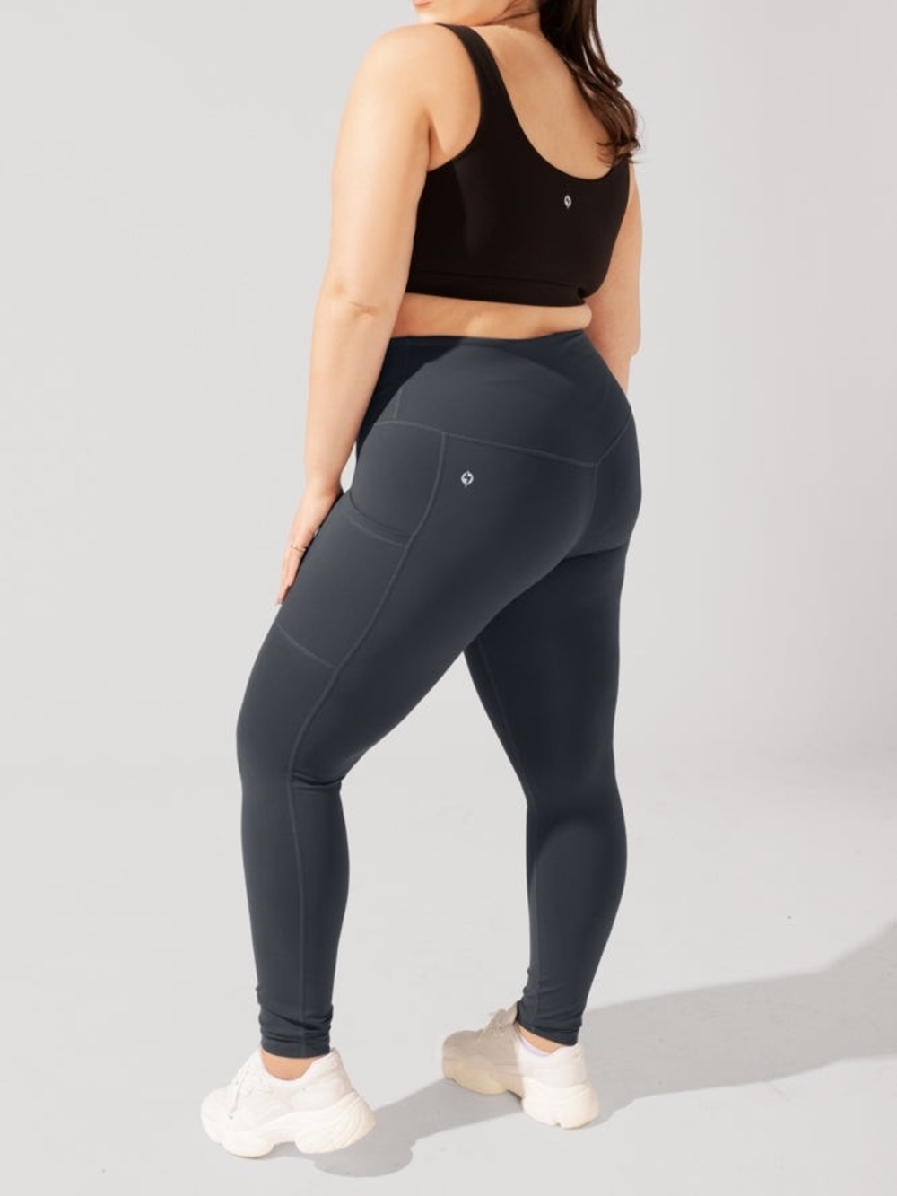 POPFLEX-  Charcoal Gray Pocket Workout Leggings